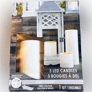 3 LED plastic candles - takes AAA batteries